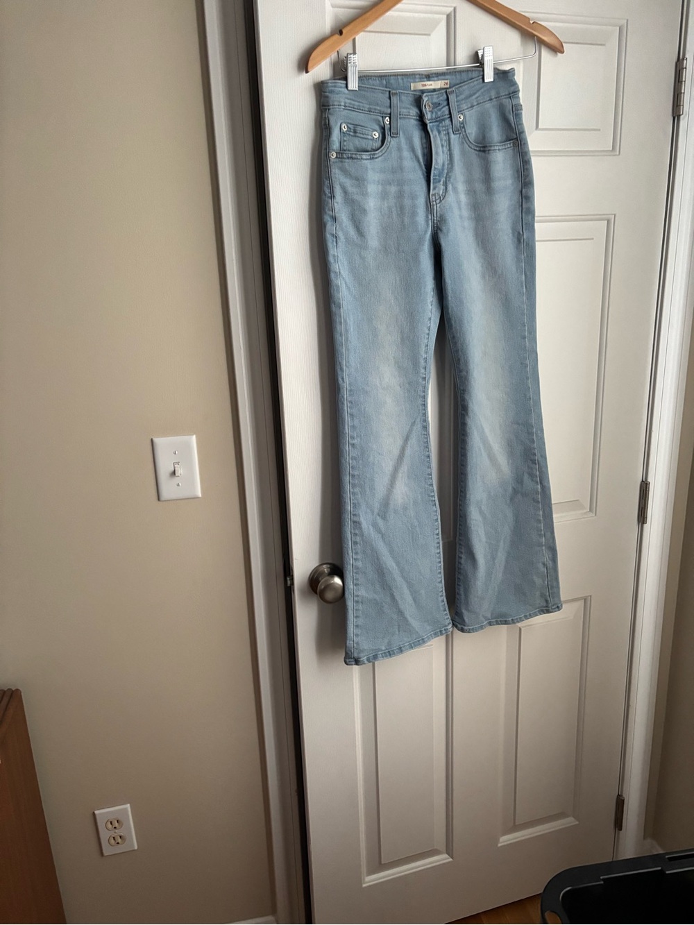 Levi's 726 Light Blue Flare Jeans - High Rise Waist